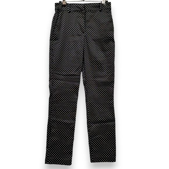H&M Pants Black Light Beige Polka Dots Pockets Womens 4*‎ - Picture 1 of 11